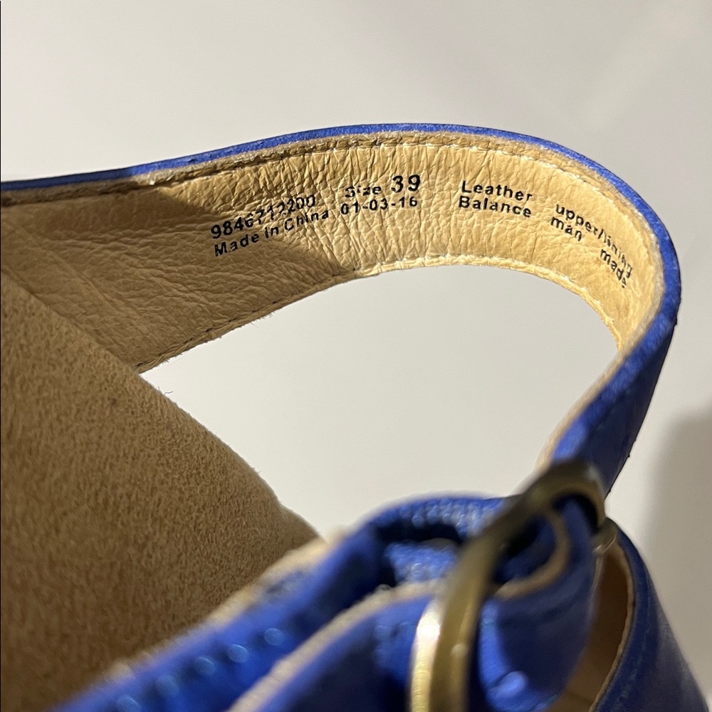 Dansko Blue Leather Strappy Platform Sandals sz 39 Summer Shoes Slip On Comfort - Picture 9 of 11